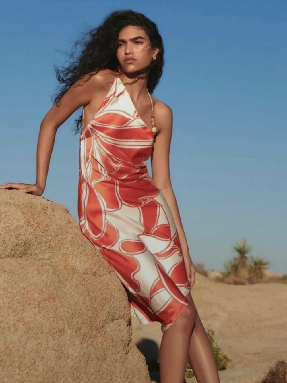NWT SIR The Label Ramona Asymmetrical Bias Midi Dress Mariposa Lily US 6